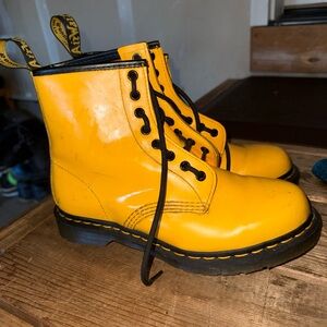 Dr Martens Yellow Combat Boots